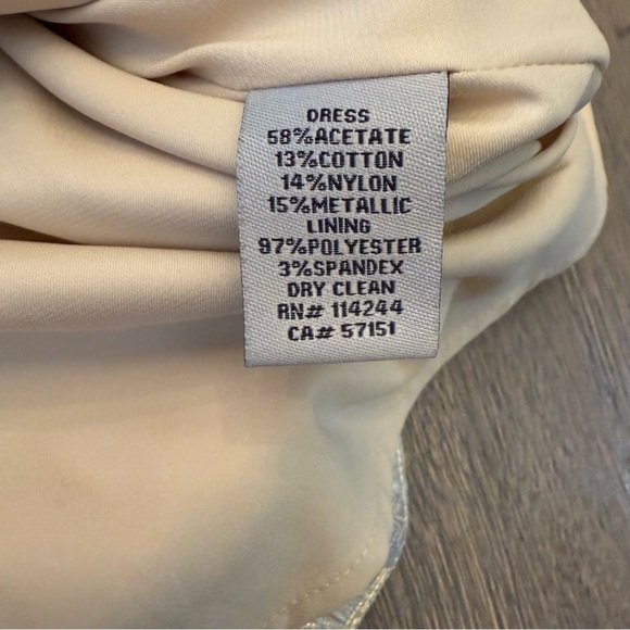 Eliza J Gold Brocade Fit & Flare Cocktail Dress with Bow - Size 6 - Picture 6 of 11